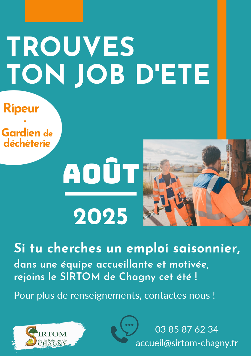 affiche job d'été août 2025